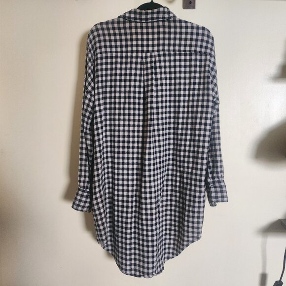 Zara Basic Tunic Dress Long Sleeve Button Down Pockets - Size L - Picture 2 of 6